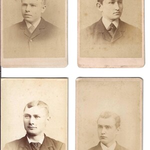 Lot of Four Young Men's CDVs, c. 1880