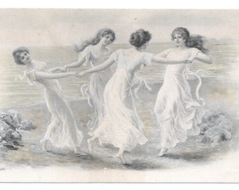 RESERVED FOR ADRIENNE - Max Munk Dancing Ladies Postcard, c. 1910