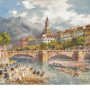 Nizza, Francia Cartolina del fiume Paillon, ca. 1910