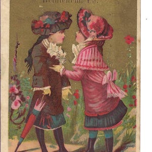 チャッティ・ガールズ・ノーションズ・トレードカード、1880年頃