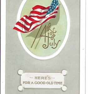 RÉSERVÉ À ANGELA - Carte postale du 4 juillet Drapeau du bon vieux temps, v. 1910