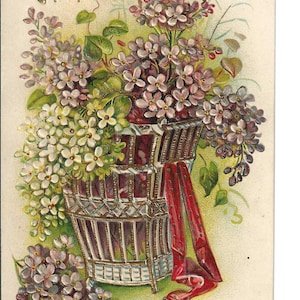 Lilacs Geburtstags Postkarte, c. Um 1910