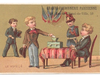 Little Voter French Shoes Trade Card, c. 1880