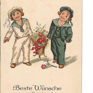 Matrosen Geburtstags-Postkarte, c. Um 1910