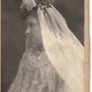 Junge Braut Kabinett Karte, c. Um 1880