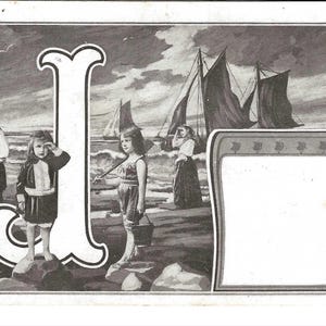 Carte postale Enfants de la plage, 1909