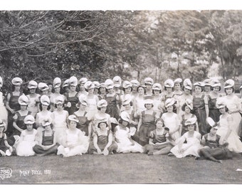 May Fete Hat Ladies Photo Postcard, 1921