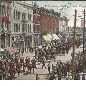 Carte postale photo Cheyenne, Wyoming Patriotic Parade, 1907