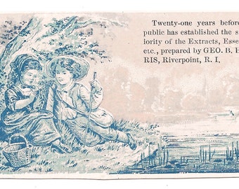 RESERVIERT FÜR ADRIENNE - Waterside Kids Extracts Trade Card, c. Um 1880