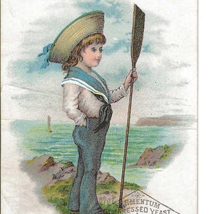 RESERVADO PARA ADRIENNE - Cartão de Comércio de Levedura de Marinheiro Pequeno, c. 1880