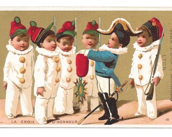 Pierrot Army French Department Store Trade Card, c. 1880