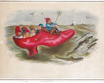 RESERVED FOR TATIANA - Victorian Sailing in a Shoe Album Card, c. 1880