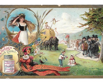 RESERVIERT FÜR KAYE – Liebig Four Seasons, Summer Trade Card, ca. 1880