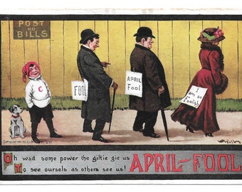 Bernhardt Wall Mischievous Boy April Fool's Day Postcard, 1911