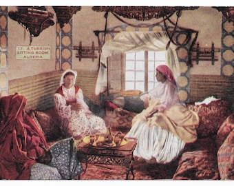 Algerische Interior Foto-Postkarte, c. Um 1910
