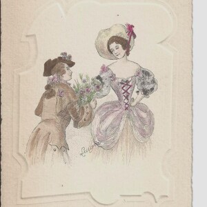RISERVATO A IGUACEL - Cartolina francese firmata dall'artista "Fiori per la mia signora", c. 1910