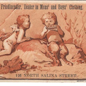 Kleidungshandelskarte für mythische Charaktere, 1881