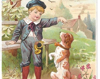 Begging Dog Cough Drops Trade Card, c. 1880