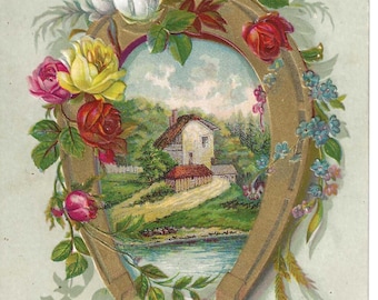 RISERVATO A MANUELA - Cartolina commerciale natalizia di generi alimentari. c. 1880