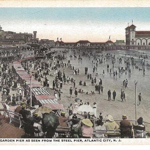 Atlantic City Beach Scene Photo Postcard, c. 1910