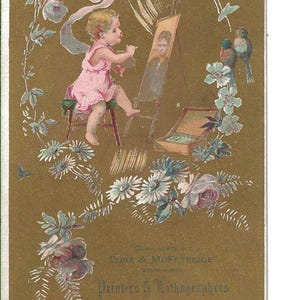 RESERVADO PARA ANGELA - Cartão de Comércio do Pequeno Artista Impressor, c. 1880
