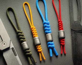 550 Paracord Ti Titanium Bead Knife Lanyard | 50 + Color Options