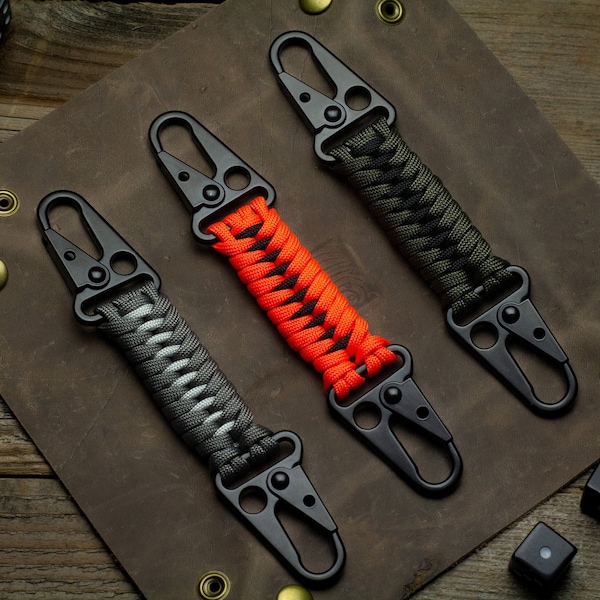 Tactical Dual Rifle Clip | HK Hook Paracord Keychain EDC