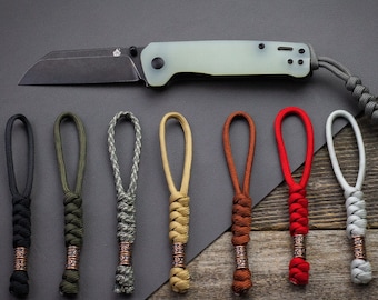 Knife Lanyard Paracord Tibetan Copper Beads EDC