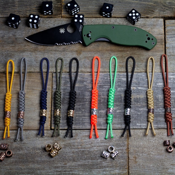 275 Paracord Knife Lanyard With Tibetan Red Copper Bead EDC - Etsy