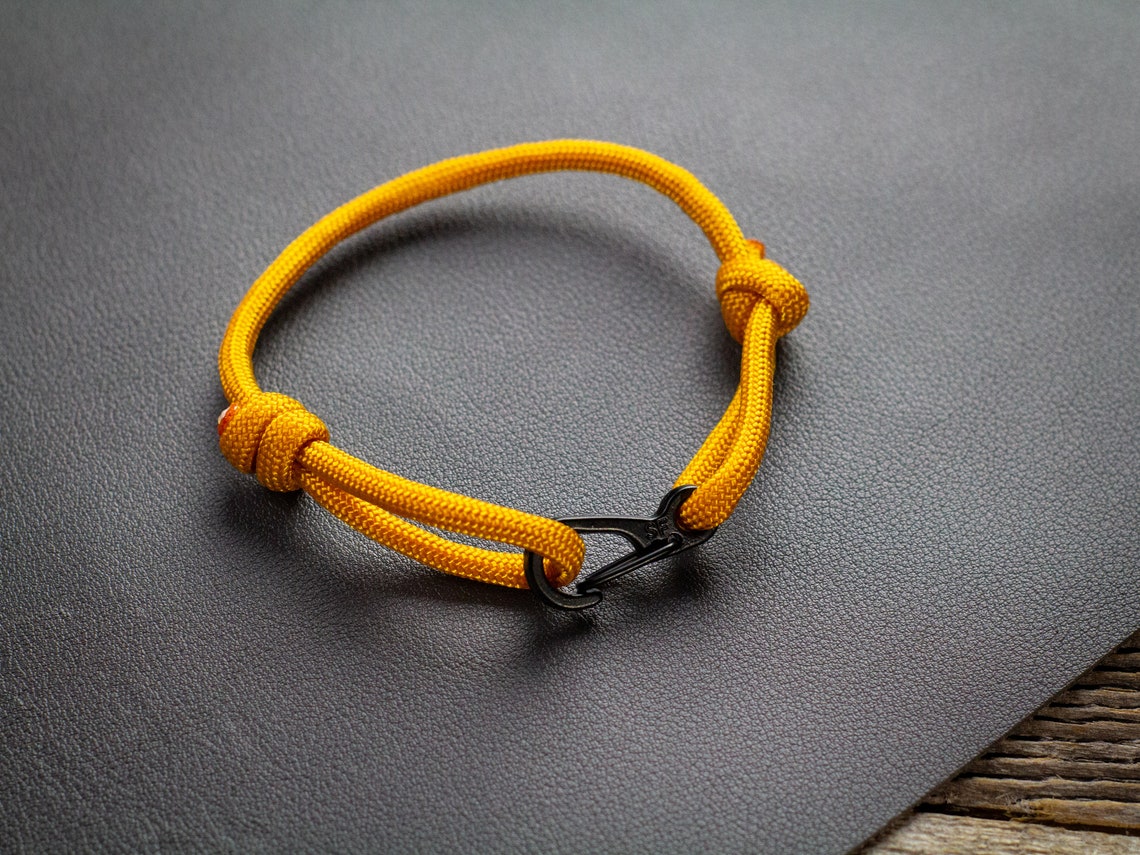 Minimalist Paracord Rope Bracelet Customize Color Black Etsy