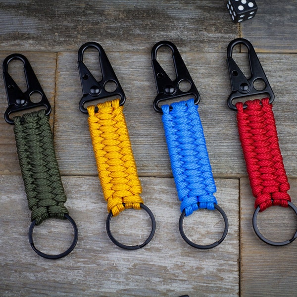 Paracord Keychain Made With Rifle Clip HK Hook | EDC Tactical Keychain