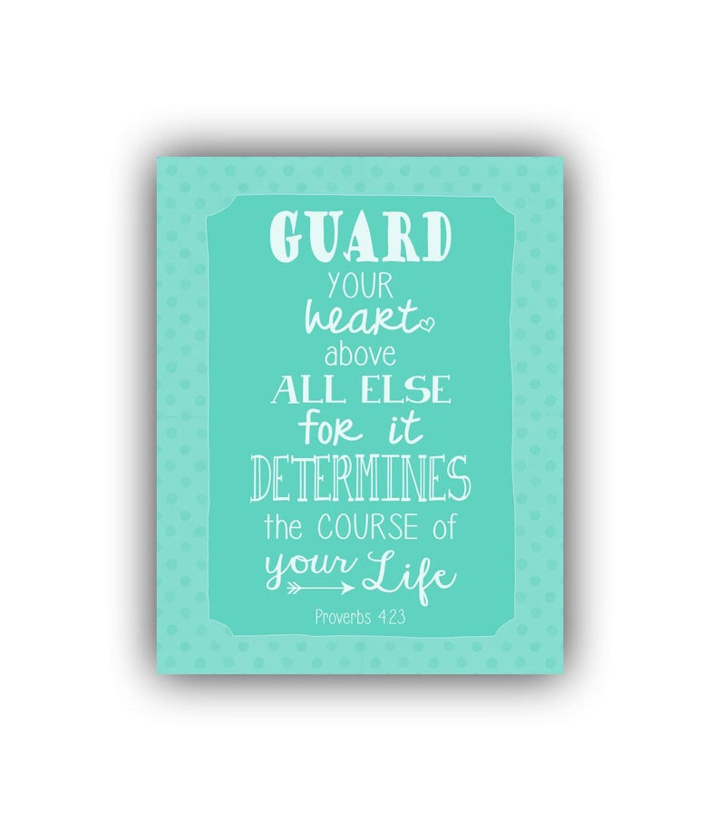 Downloadable Art Printable Guard Your Heart Bible Verse Etsy