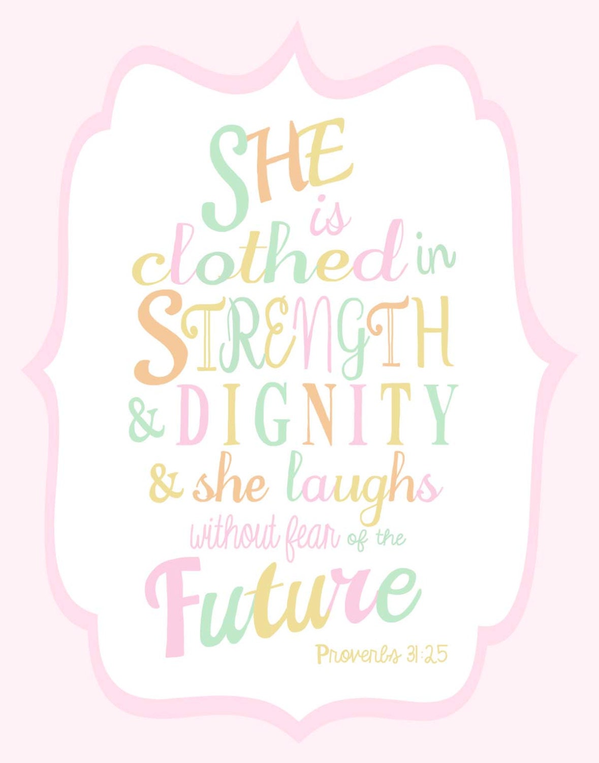 Printable Bible Verse for Baby Girl Baptism, Pink Pastel Baby Shower