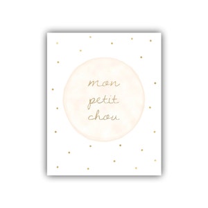 Printable Nursery Art Mon Petit Chou Print Baby Room Art Etsy