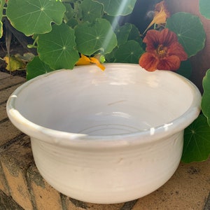 Large white serving bowl with wide lip