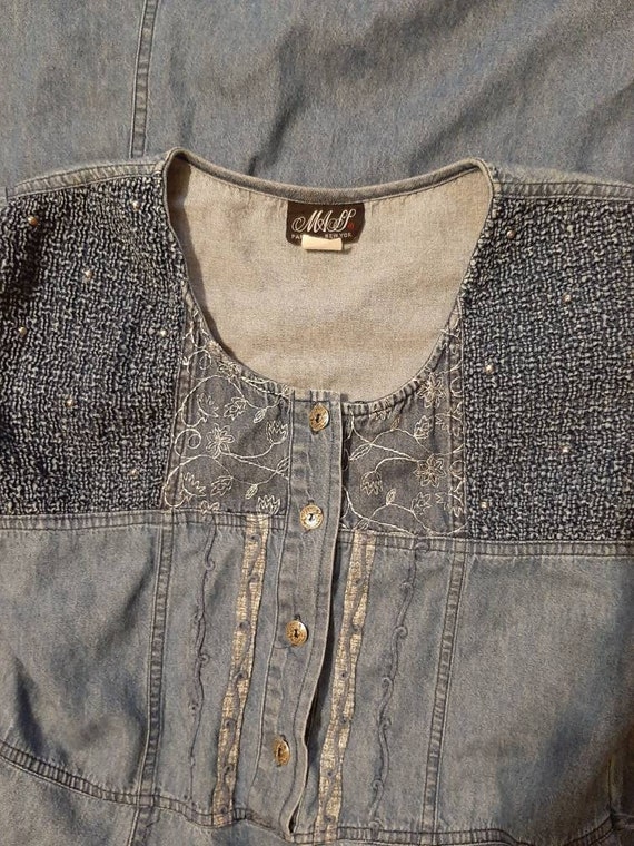 1980s-90s Womens Cotton Denim Chambray Spring/Fal… - image 6