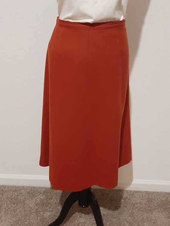 1970s Womens 2 Piece Rust Pendleton Wool Skirt Su… - image 5