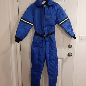 Vintage Womens Royal Blue/Black/White Onepiece JC Penney Snowmobile Suit Size S/1970s-80s Womens Onepiece Coveralls Size S