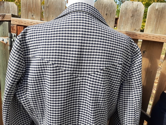 1970s Mens Navy/White Houndstooth Check H Bar C R… - image 4