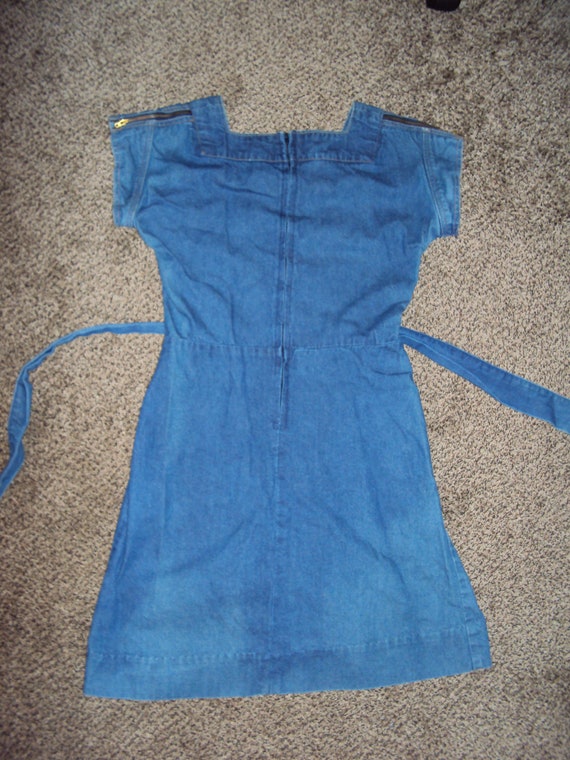1970s Dark Wash Womens Spring Denim Dress/ Moody'… - image 8