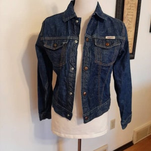 Vintage Womens/Youth Gauchos Denim Jean Crop Jacket Size S-Women/L Youth/ Dark Wash 70s 80s Jean Jacket Cropped Trucker Jacket
