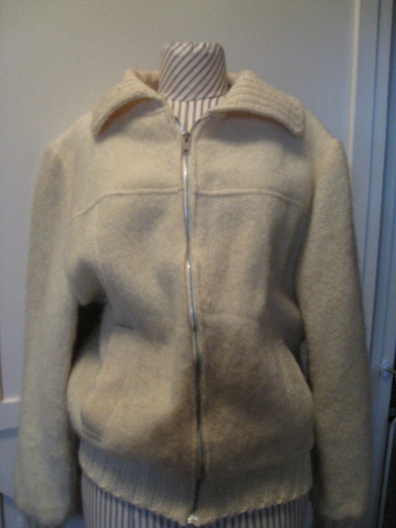 Vintage Womens Ivory Hand Made Wool Coat From Greece Wool Coats