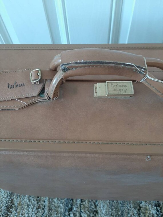 Mid Century Golden Tan Faux Leather Hartmann Lugg… - image 3