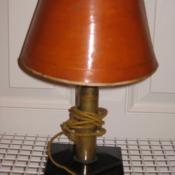 1940's Unique One Of A Kind Hand Made Military Amunition Brass Lamp/Bakelite Base/Rustic Home Decor/Farmhouse Lamps/Cabin Lamps/Free US Ship