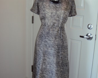 1940s Womens Black/White J Doctor 2 Piece Sunday/Party Dress Size M-L/ 40s Pin Up Dresses/ 40s Dress With Crop Jacket Size M-L/Vtg Pin Up