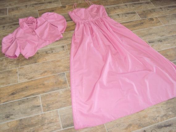 1970s Womens Dusty Rose Pink 2 Piece Polyester Ta… - image 7