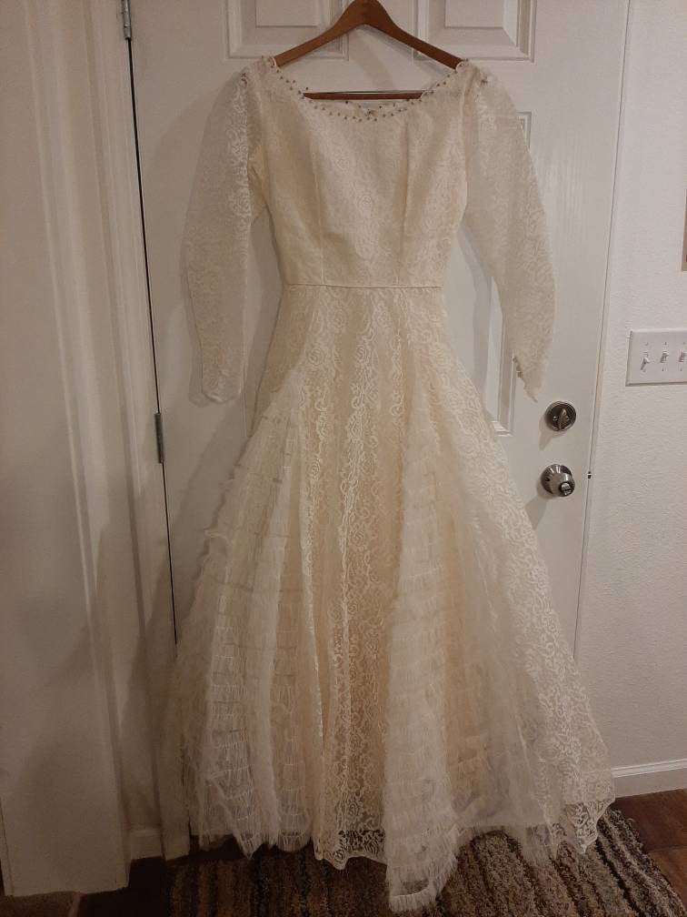Daniela Lace SHORT WEDDING DRESS. Ivory or White Crochet Lace
