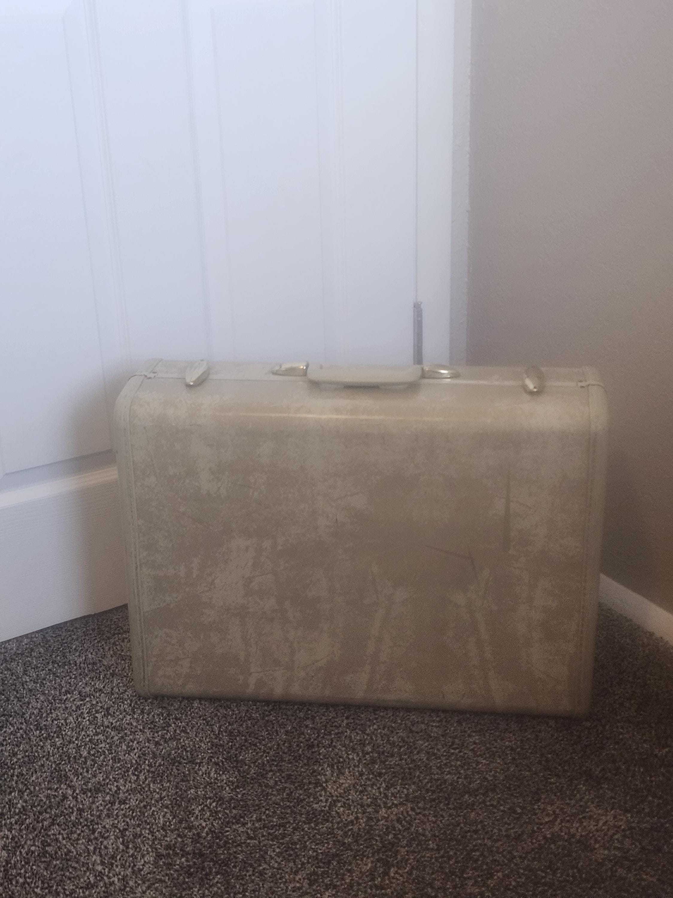 Valigia Samsonite Mid Century Cream Marble Honeymoon Size 21X15X7"/ Valigia Samsonite anni '50 #Valigeria Samsonite #Valigia Honeymoon