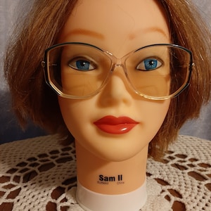 1970s Womens Oversized Silhouette Teal Green/Clear Round/Square RX Eyeglasses SPX M 1793 /20 6050 54 9 130/Made In Austria Oversize Eyewear