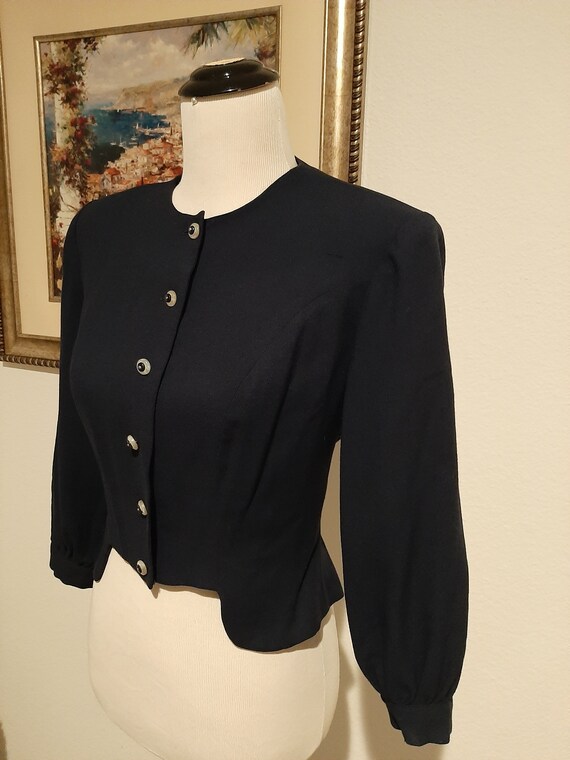 1950s-60s Womens Joan Miller Juniors Navy Blue Cr… - image 2